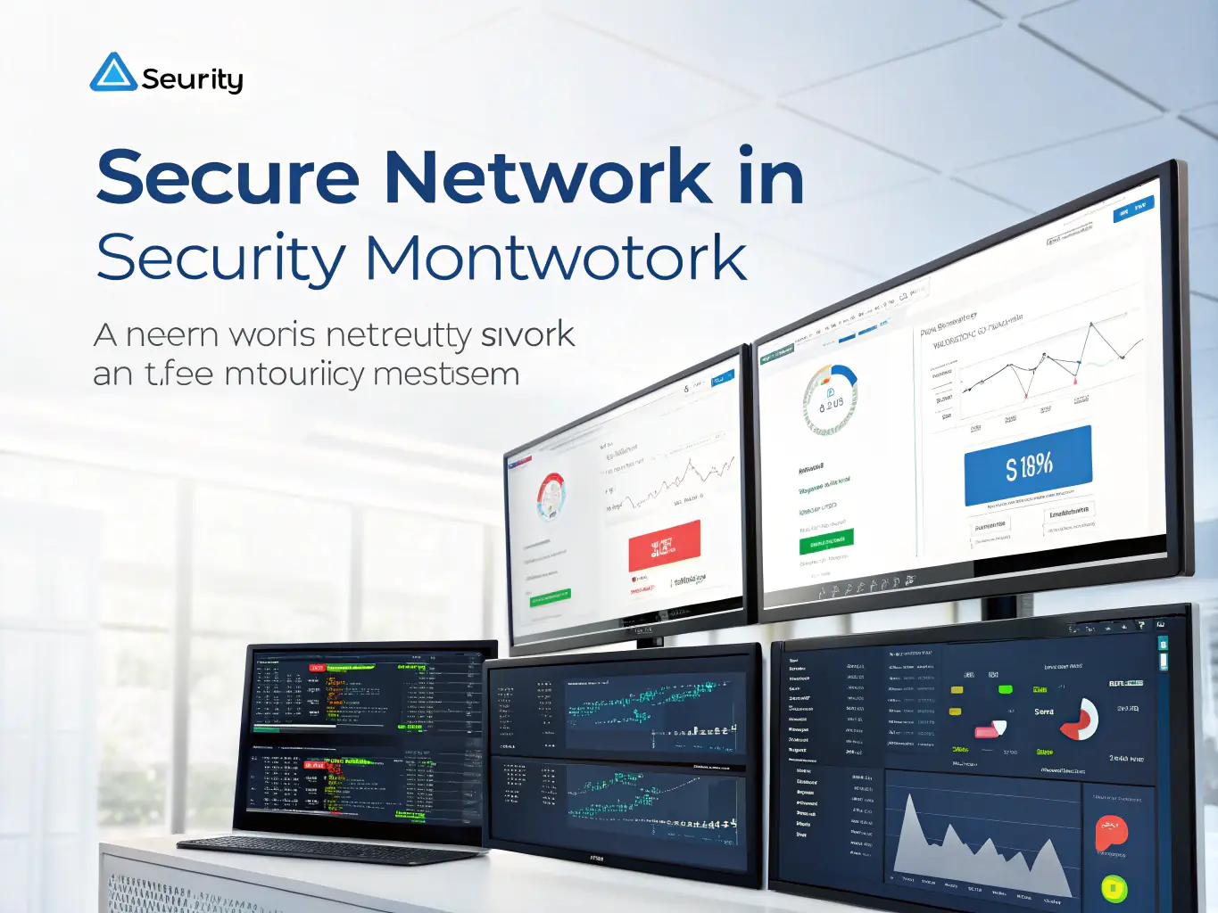 A digital illustration of interconnected servers and network devices, with a central dashboard displaying security alerts and logs. The image should represent the complexity and importance of SIEM and log analysis.